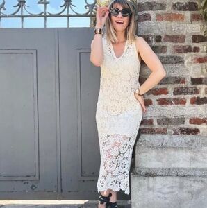 ZARA MACRAMÉ KNIT DRESS